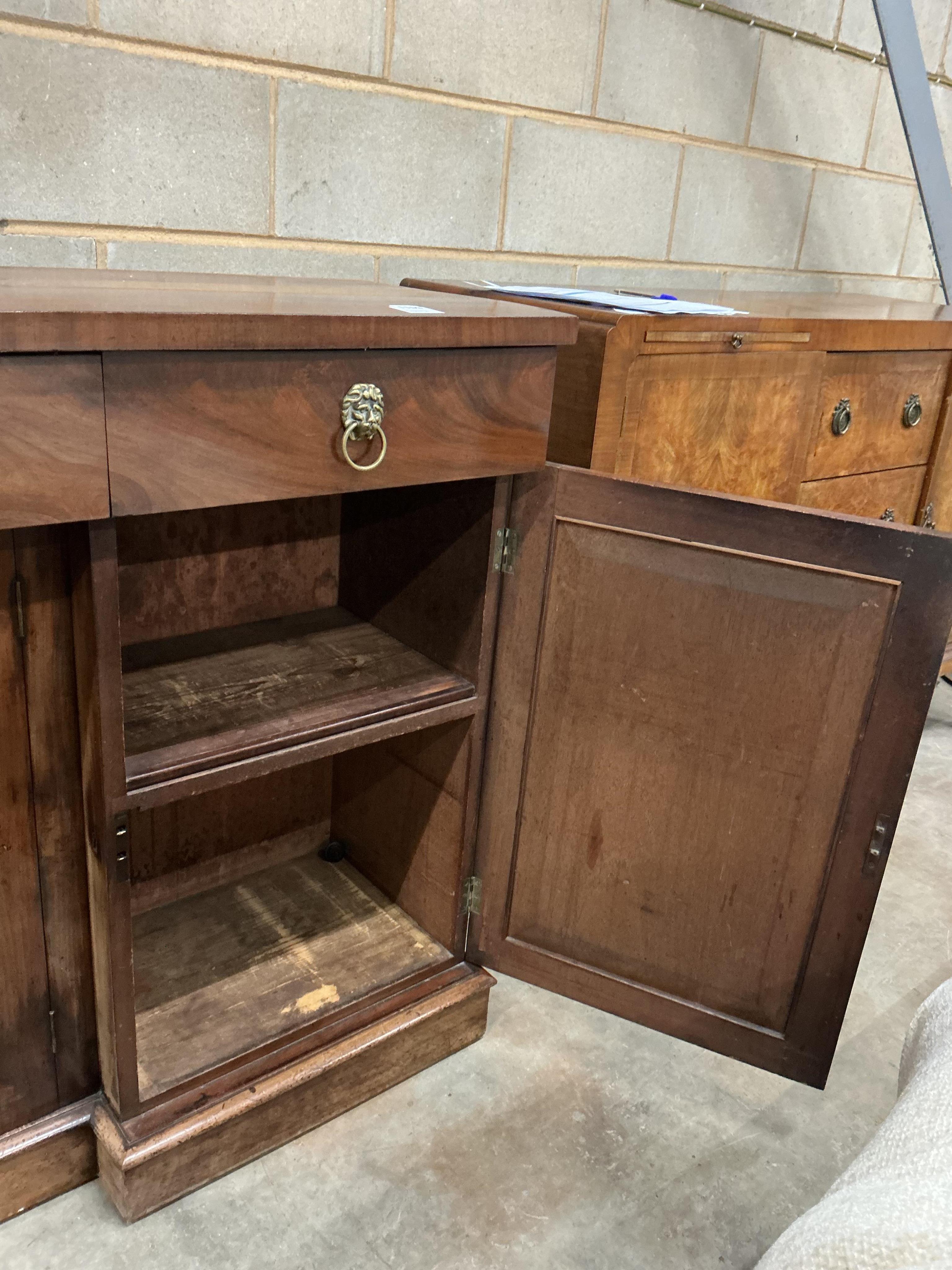A George IV mahogany inverse breakfront sideboard, width 168cm, depth 38cm, height 92cm